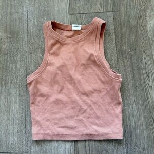 Salmon peach crop tank top